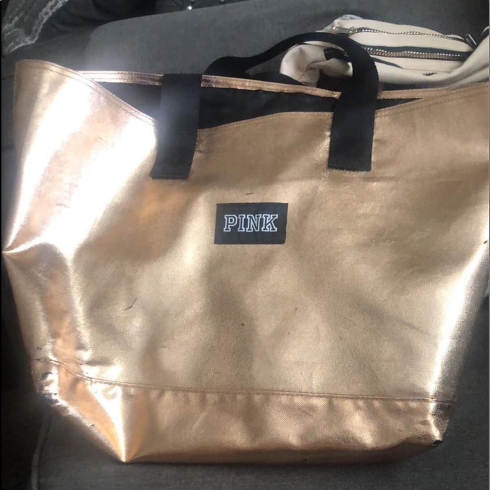 Victoria’s Secret pink metallic bag